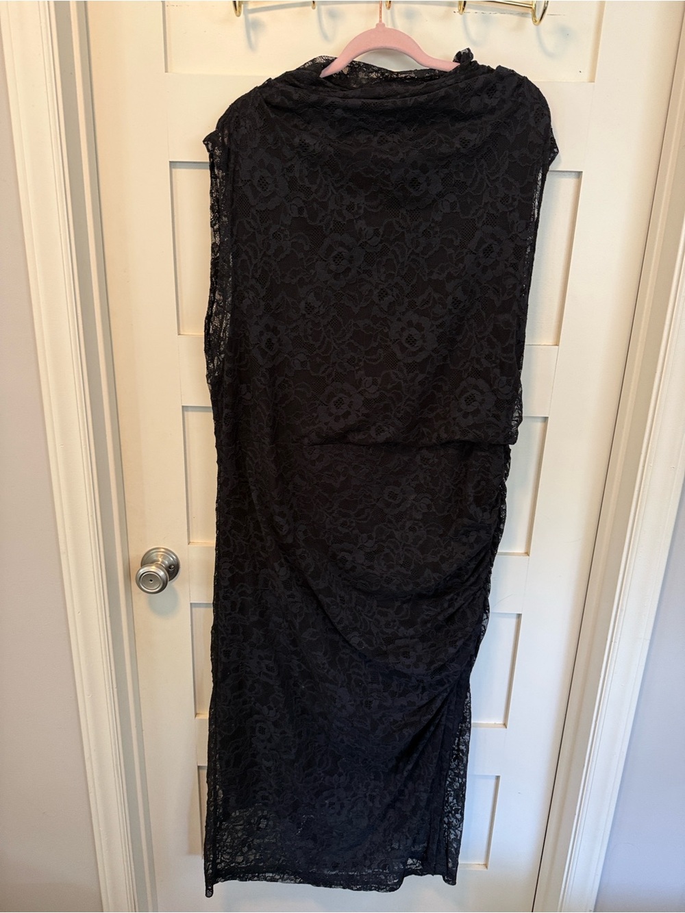 Anthropologie Black Floral Lace Midi Dress